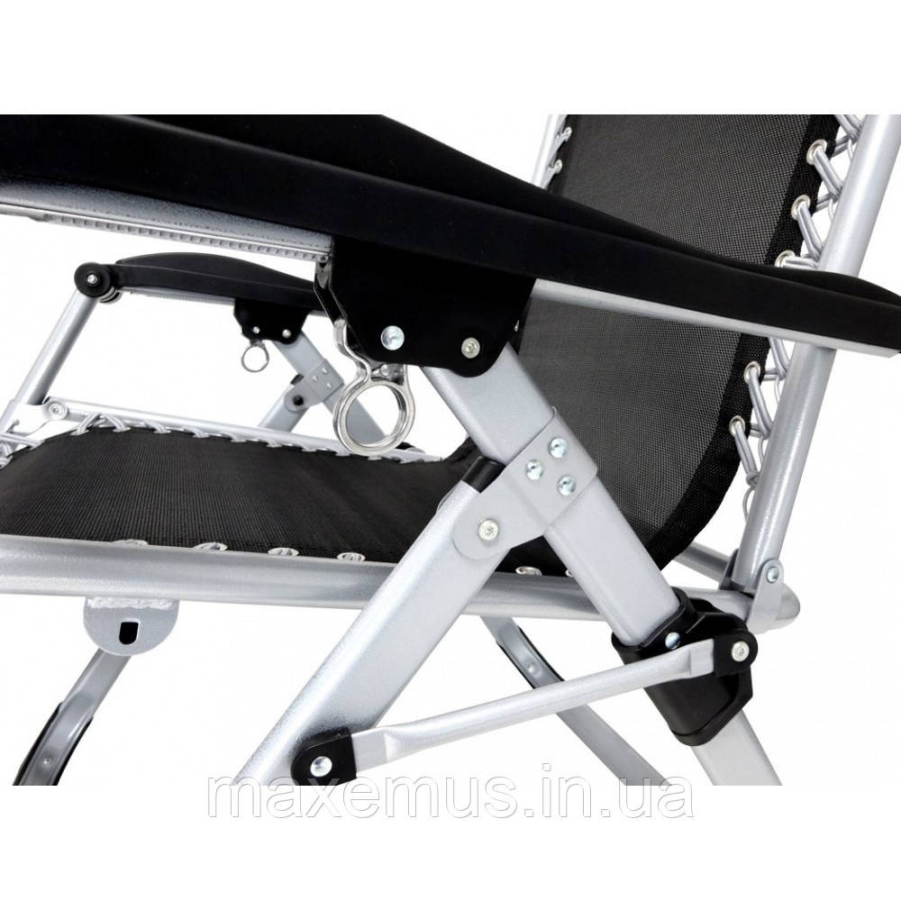 Раскладное кресло шезлонг туристический Bonro BG-006 черный + карман Садовый лежак пляжный шезлонг Мостиска - изображение 8