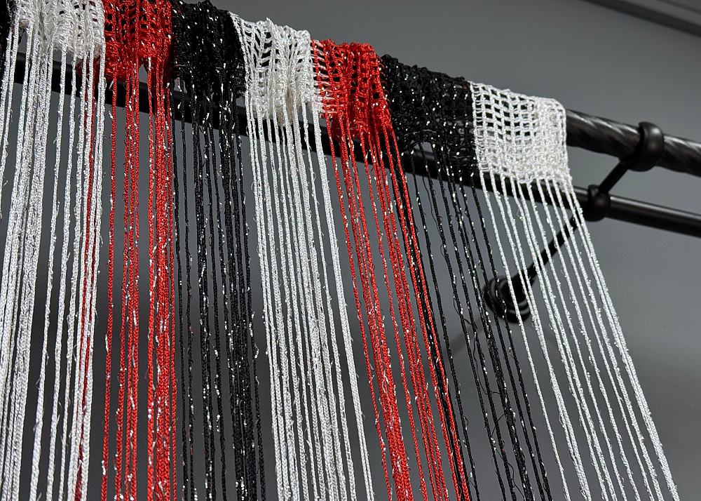 Штори-нитки "Кісея" з люрексом Червоний з чорним і білим 300х300см 1 шт (61-095) Київ - фото 7