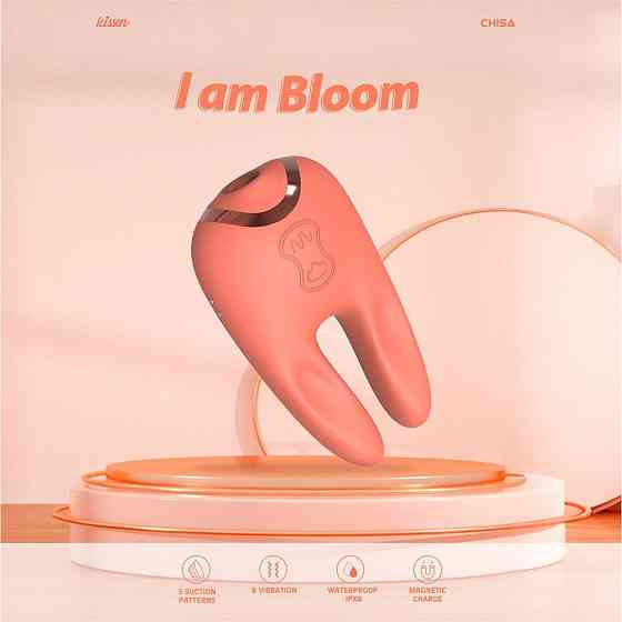Стимулятор для клитора Chisa Kissen Bloom с вибрацией и всасыванием, оранжевый Sex Aura Киев