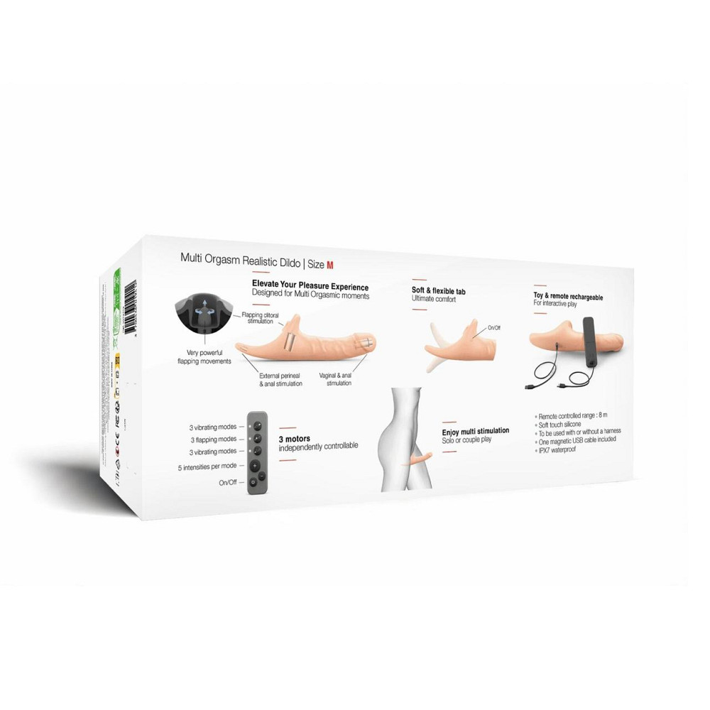 Вибронасадка для страпона с вакуумной стимуляцией Strap-On-Me Multi Orgasm Realistic Dildo M Vanilla Sex Aura Киев - изображение 8