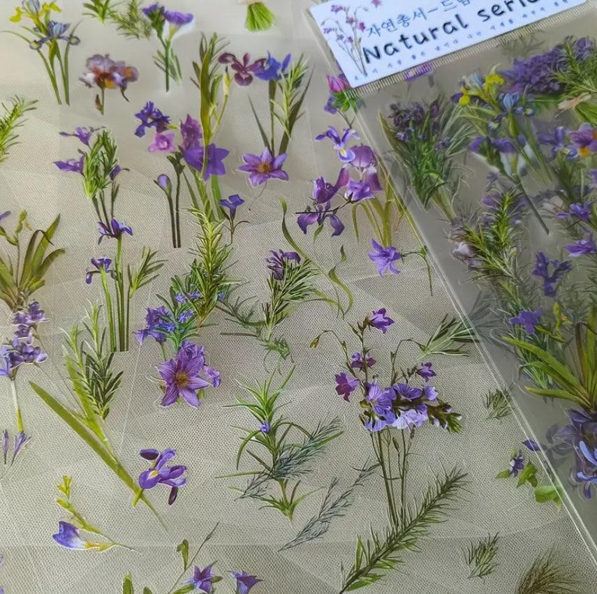 Глянцевые наклейки с цветами ириса, 6 листов, самоклеящиеся ПВХ-стикеры Киев - изображение 1