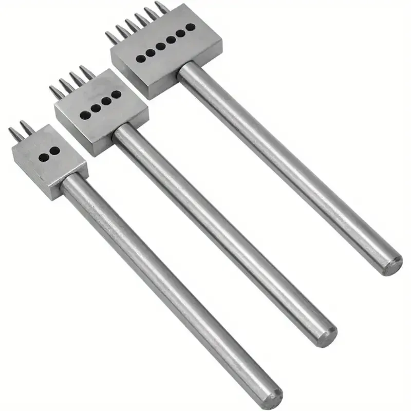 Набор пробойников для кожи 4 шт, ромбовидные отверстия 1–6 зубцов, шаг 3 мм, сталь Киев - изображение 7