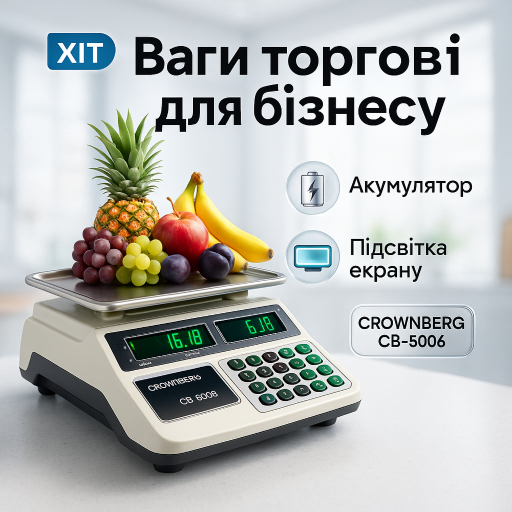 Весы торговые для рынка 50кг Crownberg CB-5006, Функциональные электронные весы для торговли CJ-50 Львов - изображение 20