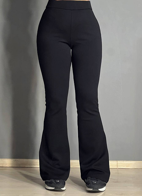 Лосины женские Prenses 001 клеш стрейчевые высокая посадка большие размеры черные, черный, 3XL Одесса - изображение 9