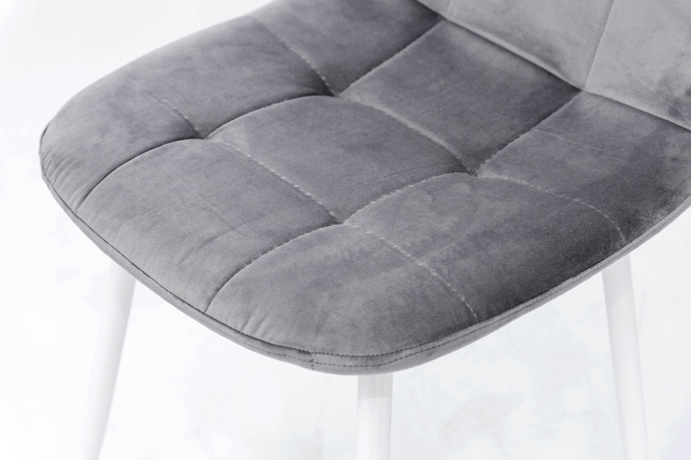 Стілець Квест, білий /велюр світло-сірий Киев - изображение 1