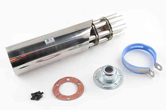 Глушник (тюнінг) 430*100mm, креп. Ø78 mm (неіржавка сталь, кулемет, прямоток, mod:2) Мукачево