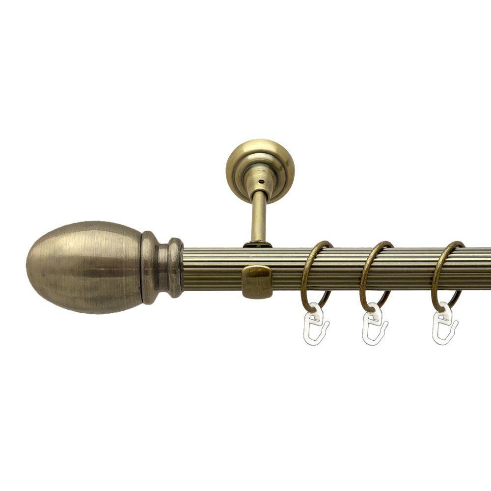 Карниз Orvit Белуно металевий однорядний відкритий рифлена труба кільце металеве Антик 25 мм 200 см (00-00017582) Львів - фото 1