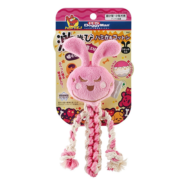 DoggyMan Cotton Rabbit ДОГГИМЭН КРОЛИК С КАНАТОМ жевательная игрушка с пищалкой для собак Киев - изображение 1