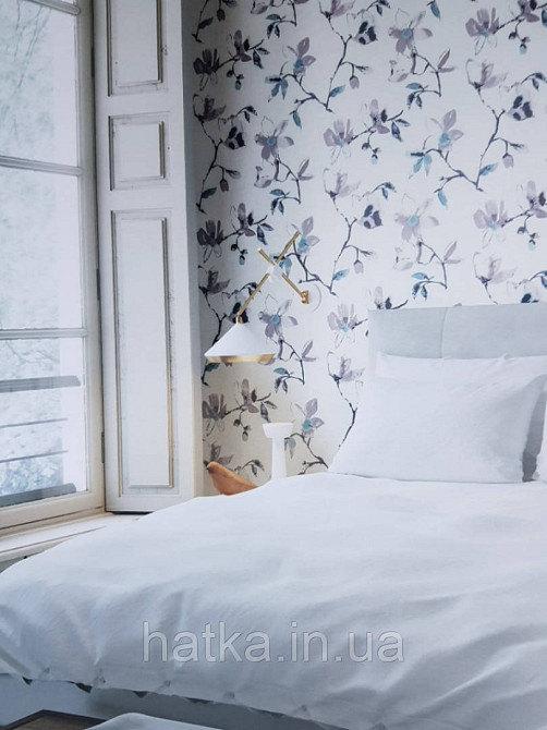 Обои флизелиновые  Khroma LAV006 LA VIE EN ROSE молочные ветки  цветы кремовые и серые Киев - изображение 1