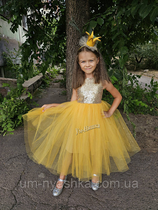 Золоте нарядне плаття на дівчинку Дитячі нарядні сукні з блискітками Кривий Ріг - фото 13