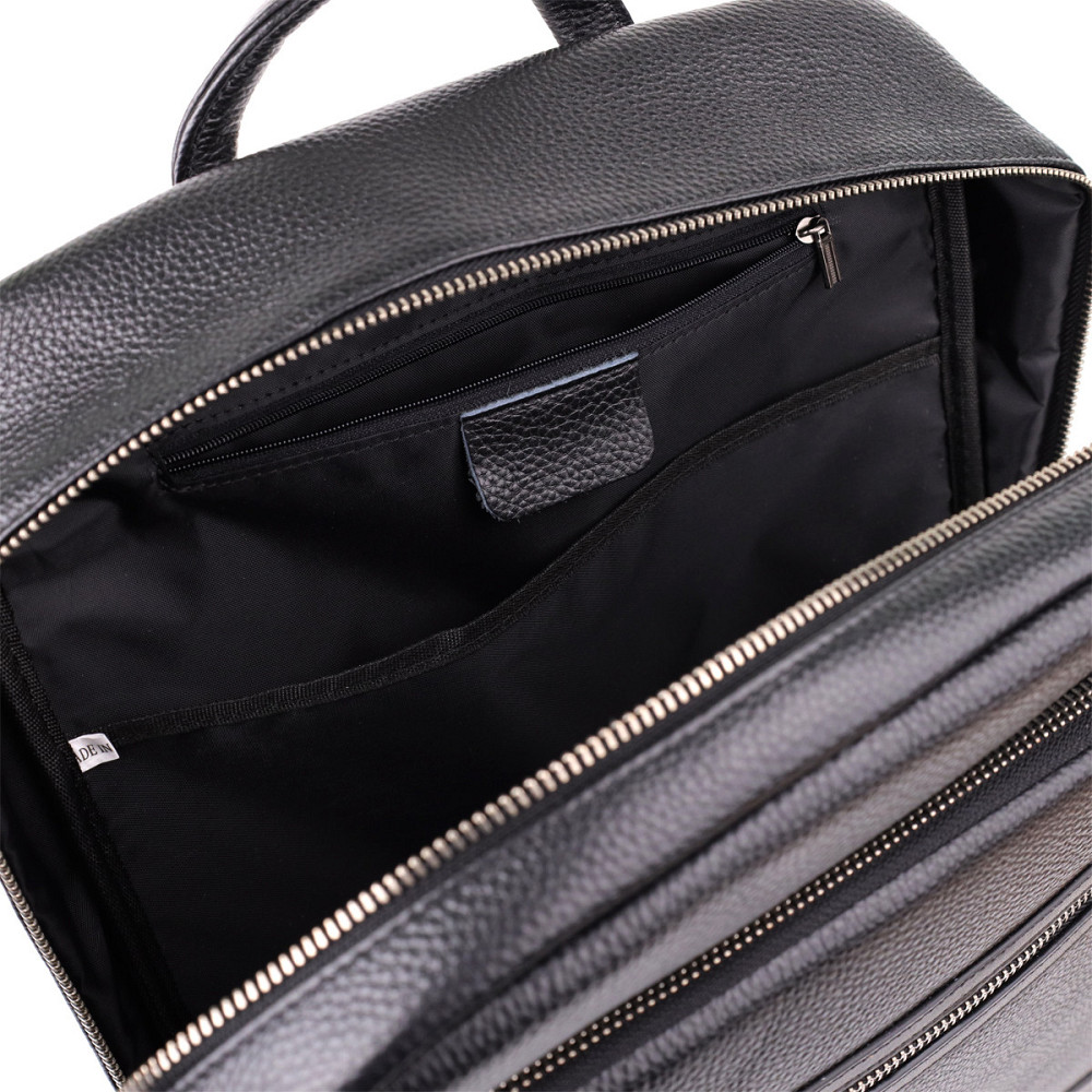 Міський рюкзак унісекс з натуральної шкіри Vintage 23046 Чорний Київ - фото 7