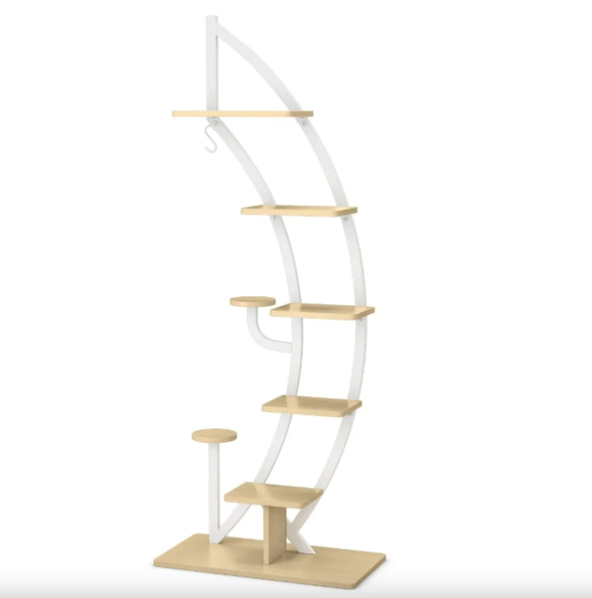 Стелаж для квітів Costway Ruta комплект 2 штуки у формі півмісяця білий Киев - изображение 5