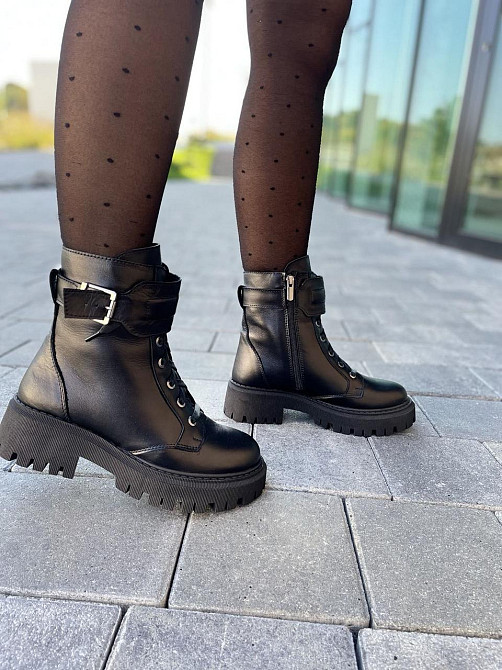 Женские ботинки 2774 черные натуральная кожа зима высота 16см (4802) Коломия - фото 10