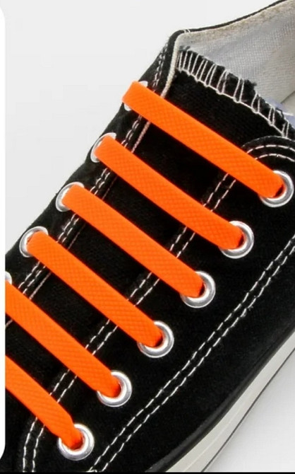 Шнурки силіконові ліниві 12 шт оранжевий Сміла - фото 1