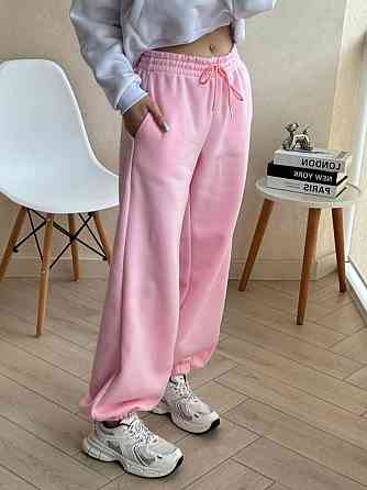 Жіночі повсякденні джогери якісна тринитка на флісі. Рожевий Одеса