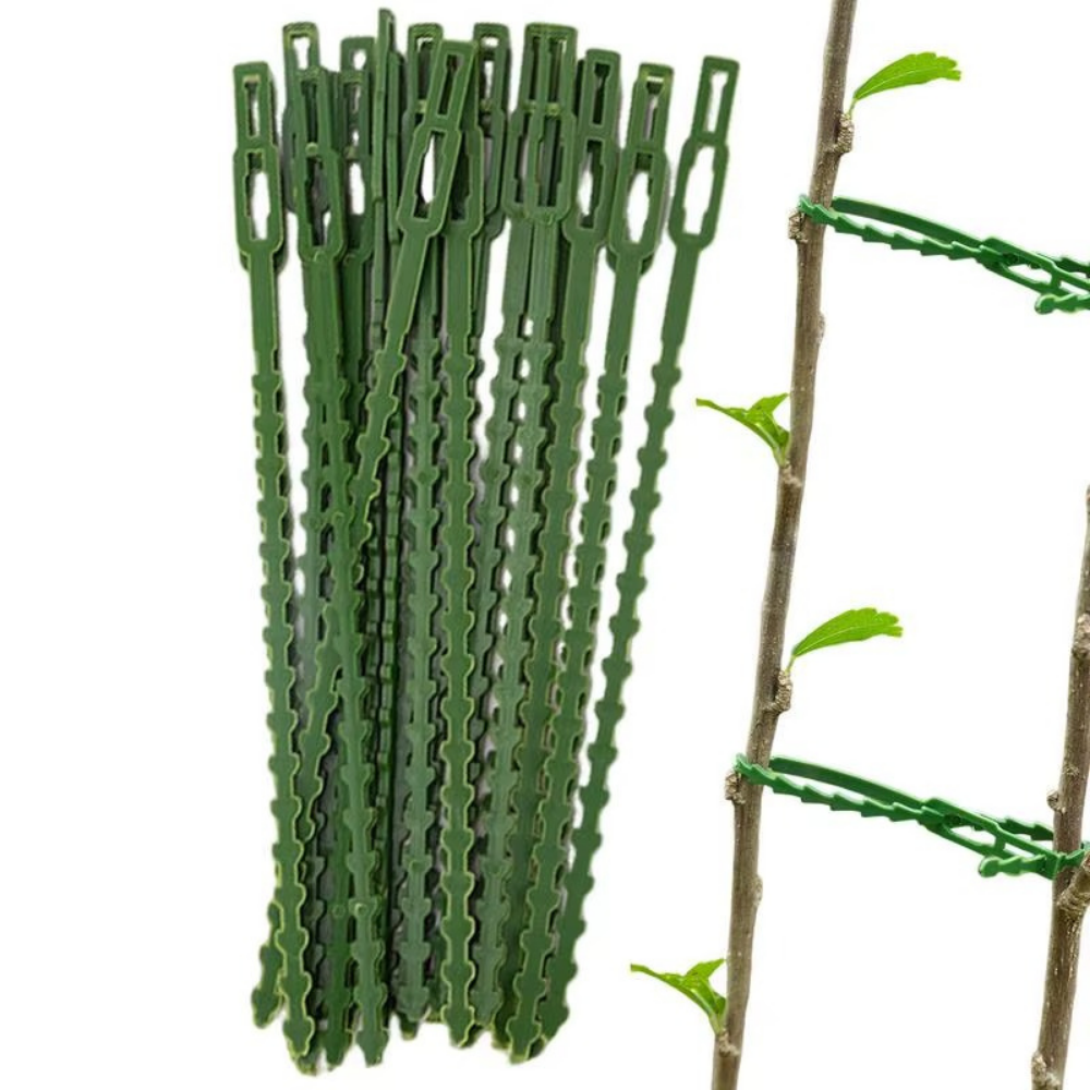Хомуты садовые, подвязки для растений 30 шт,многоразовые пластиковые стяжки длина 17 см цвет зелёный Каменец-Подольский - изображение 3