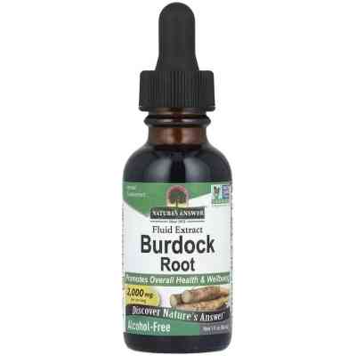 Витаминно-минеральный комплекс Nature's Answer Экстракт корня лопуха, 2000 мг, без спирта, Burdock Root, 30 мл (NTA-00584) Винница