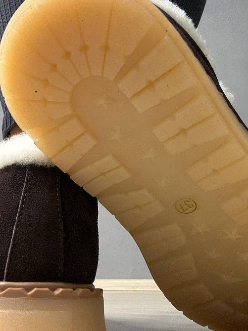 Черевики жіночі Hengji 69-6 лофери замшеві на хутрі коричневі, 37, 23,5 см Київ - фото 6