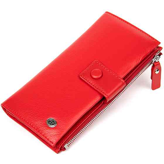 Яркий женский кошелек-клатч Красный (ST Leather) Киев