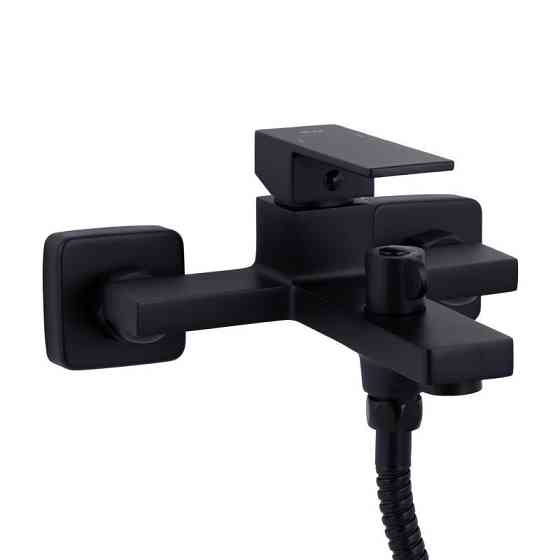 Смеситель для ванны Qtap Gemini c душевым гарнитуром QTGEM259BLM45682 Black Matt черный Киев
