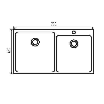 Мойка из нерж. стали ZERIX ZH7843D-215 NANO-BLACK (3.0/0.8) (MX1594) Киев