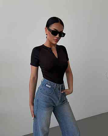 Жіночий базовий боді на блискавці мікродайвінг Чорний, 42/44 Одеса