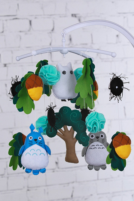 Дитячий музичний мобіль на ліжечко для немовлят WooolyWool «Тоторо» з 35 мелодіями (М024) Київ - фото 1