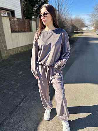 Женский повседневный стильный велюровый костюм двойка Одесса