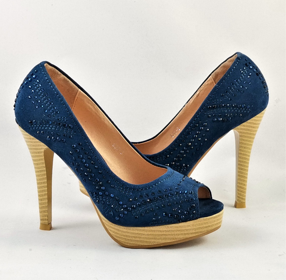 Жіночі Сині Туфлі на Каблуку Шпильке Замшеві Модельні (розміри: 36,37,38,39,40) — 37-3 Дніпро - фото 8