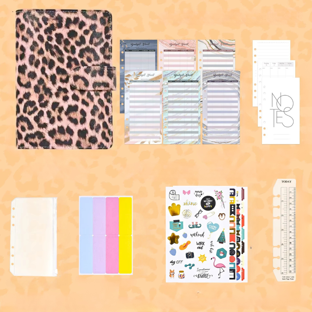 Блокнот-планер для финансов формат А6,планер бюджета и хранения денег,органайзер леопардовый с розовым Каменец-Подольский - изображение 7