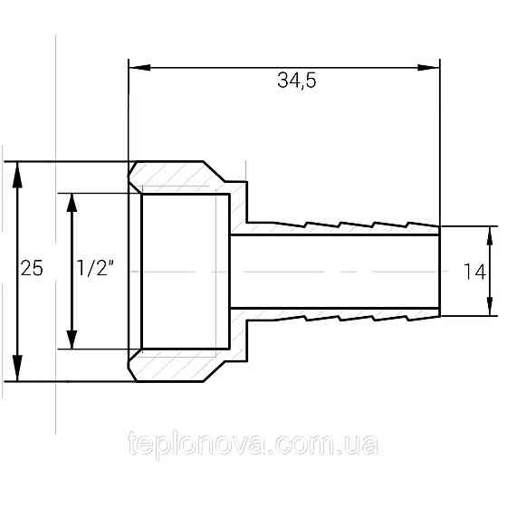 Штуцер 1/2″В 14мм латунный LU3G1S OPTIMUM Черновцы