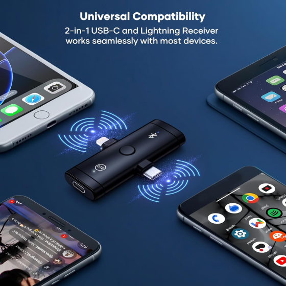 Беспроводной микрофон VidalKraft MIC10, ENC, аудиомикшер, In-Ear Monitor, USB-C/Lightning, Bluetooth, для стримов Киев