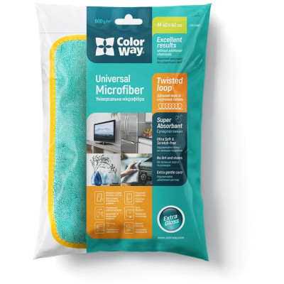 Серветки для прибирання ColorWay Мікрофібра для універсального застосування 600gsm 40 х 40 см 1 шт. (CW-4460) Вінниця - фото 1