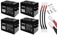 Zestaw: 4x Акумулятор Volt OPTI VRLA AGM 12V 90Ah + 3x przewód do łączenia 3SPZC21726 12V/24V/48V magazyn energii Київ