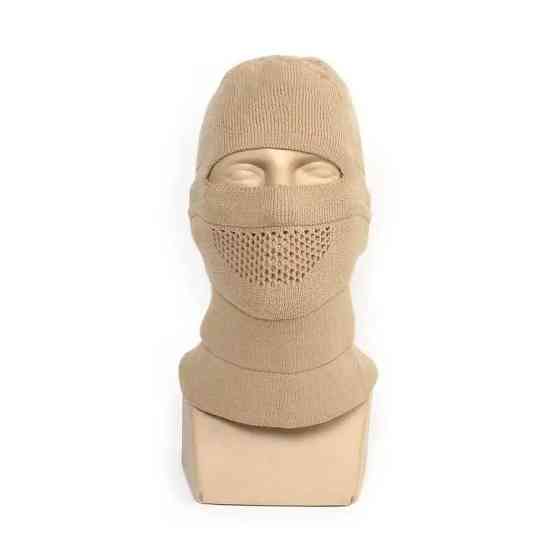 Теплая тактическая бежевая шапка балаклава, зимняя армейская трикотажная балаклава для армии зсу для военных Каменец-Подольский