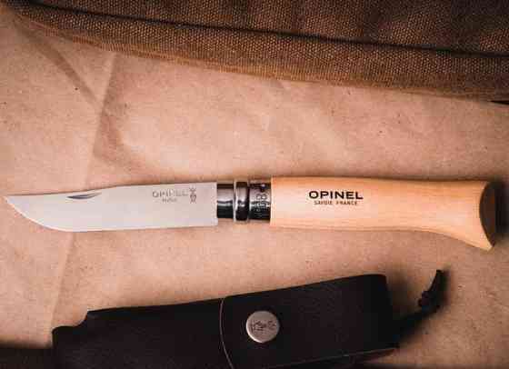 Складаний Ніж з чохлом в пеналі Opinel "Inox Natural" No.8 (001089) Нержавіюча сталь Нововолинськ