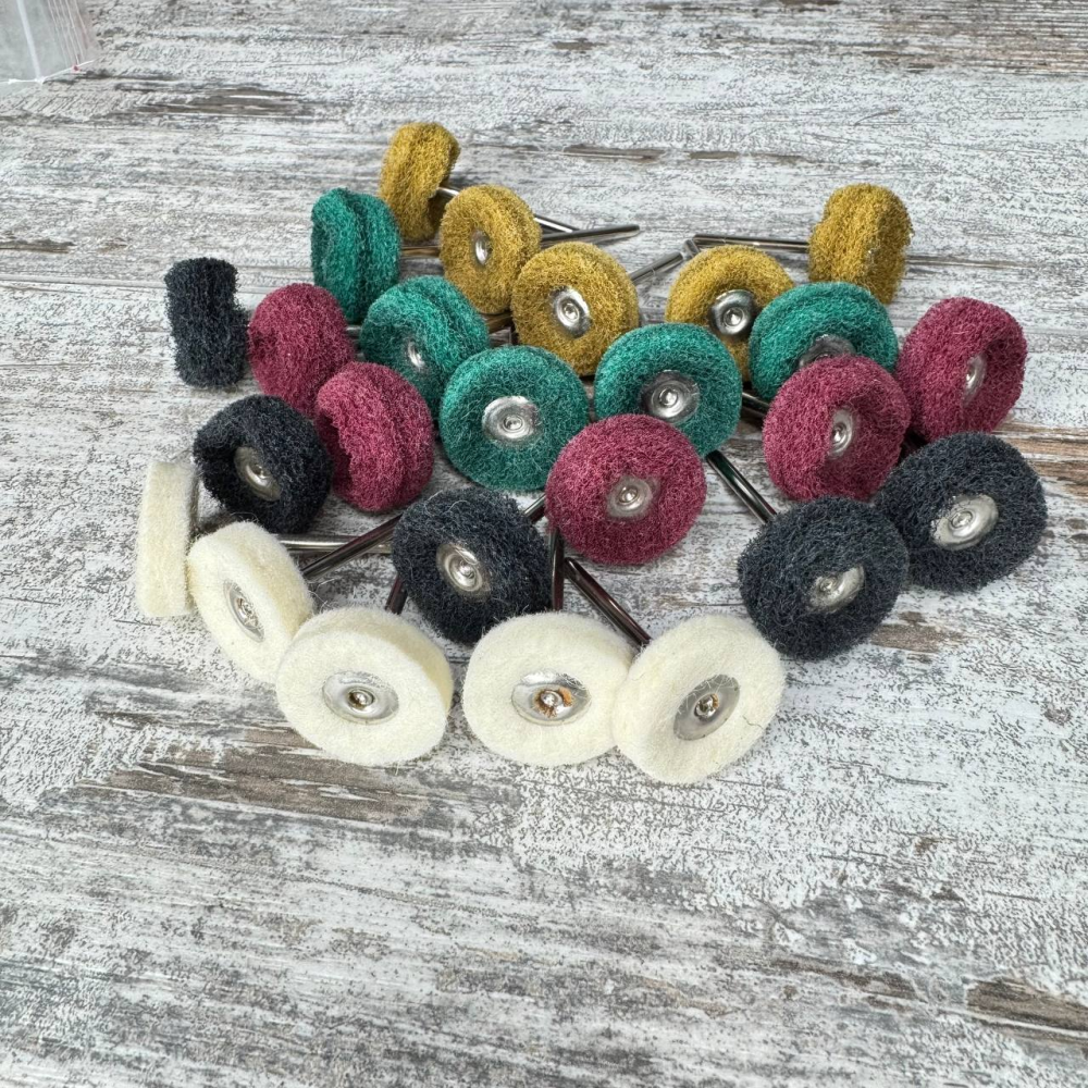 Набор полировальных кругов Ø25 мм для дремеля: абразивные 20 шт и войлочные 5 шт для гравера Киев - изображение 2