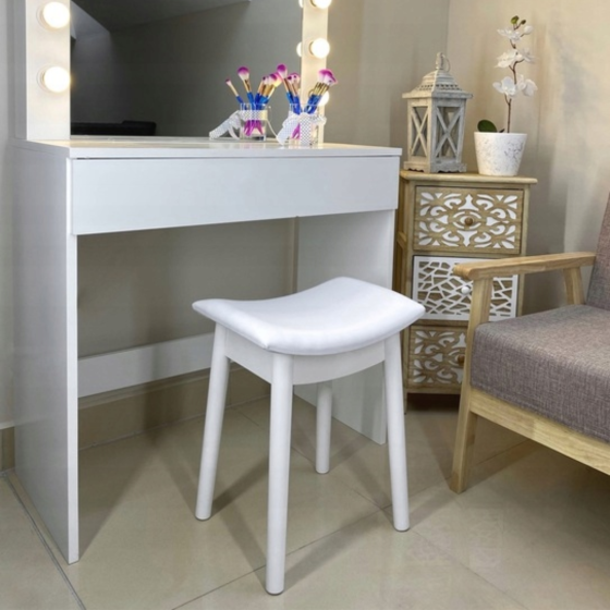 Табурет Chomik ROKA вигнутий у скандинавському стилі білий Київ