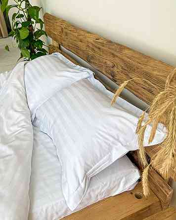 Комплект постельного белья Ideal Textile страйп-сатин двуспальный евро полоска 2 см (56860553) Черновцы