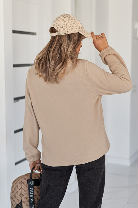 Флісова жіноча кофта на блискавці "Jacket" | Батал Бежевий, 50-52 Київ - фото 4