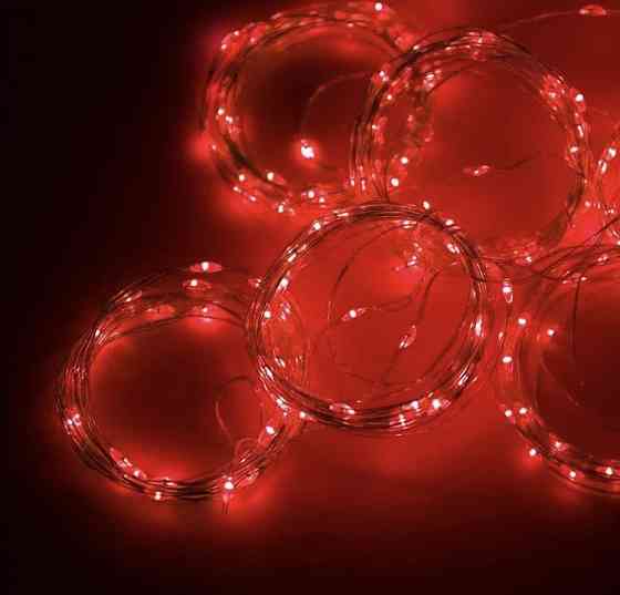 Світлодіодна гірлянда штора роса 3х3 м 300 led з USB і пультом керування (Червоний) Смела