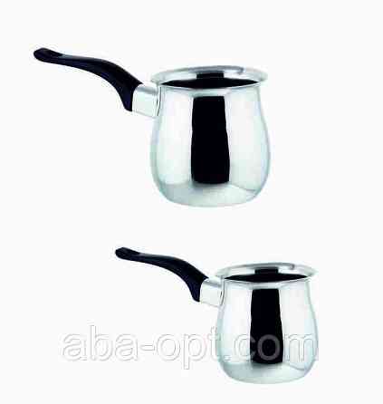 Турка " Конго" нержавіюча з ебонітовою ручкою V 0,35 \ 0,75 л ( набір 2 шт) Одеса