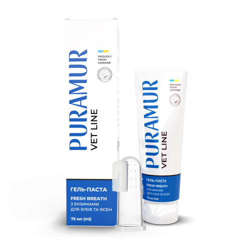 Гель-паста PURAMUR Fresh Breath для собак и кошек с энзимами по уходу за зубами и деснами 75 мл Киев - изображение 3