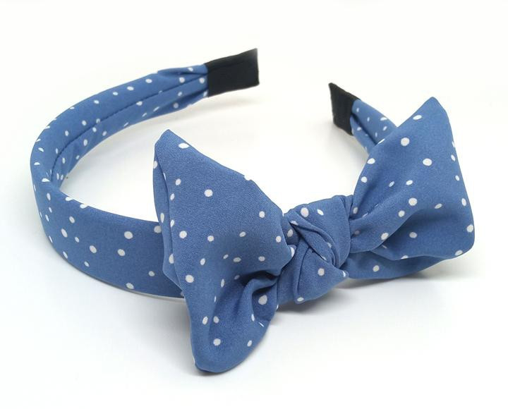 Обруч із бантом із тканини в горох. Київ - фото 1