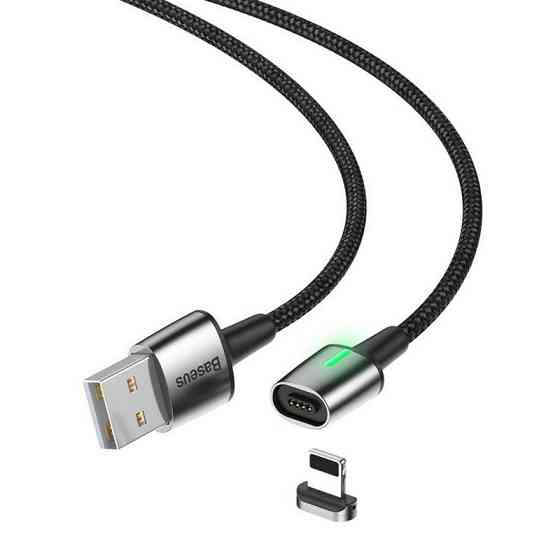 Магнітний кабель з наконечником Baseus Lightning CALXC-E для заряджання та передавання даних (Чорний, 2м) Николаев