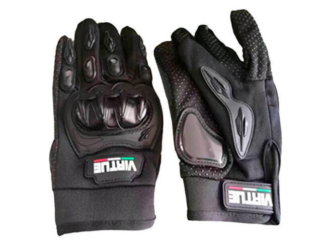 Мотоперчатки всесезонные (короткие) полиэстер карбон на липучке черные Мукачево - изображение 1