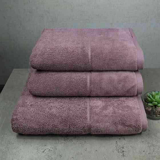 Набір рушників велюр/махра 3шт GM Textile 50x90см, 50x90см, 70x140см Premium Milado 550г/м2 (Попеляс Суми