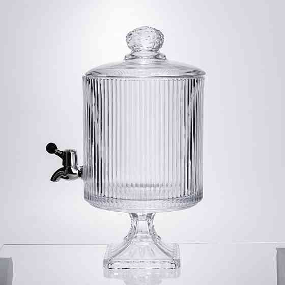 Yiwu Лимонадниця з краном на підставці скляна 4.5 л лимонадник 39 см прозорий HP-19-3045-6 Коломия