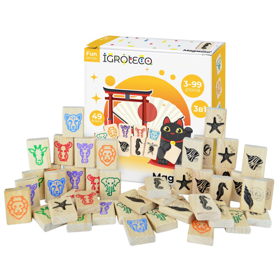 Дерев'яна гра "Дитячий маджонг" 900552, 49 деталей Вінниця - фото 3