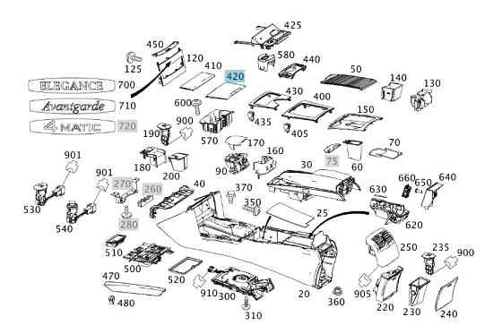 Mercedes-Benz  A2126802217 Декоративна алюмінієва накладка речового відділення центральної консолі Одесса
